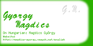 gyorgy magdics business card