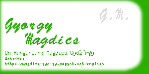 gyorgy magdics business card